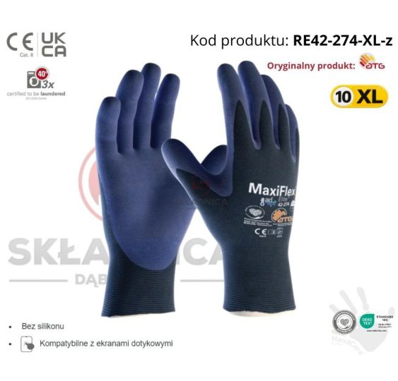 RĘKAWICE ROBOCZE ATG MAXIFLEX ELITE      [RE42-274-XL-z]