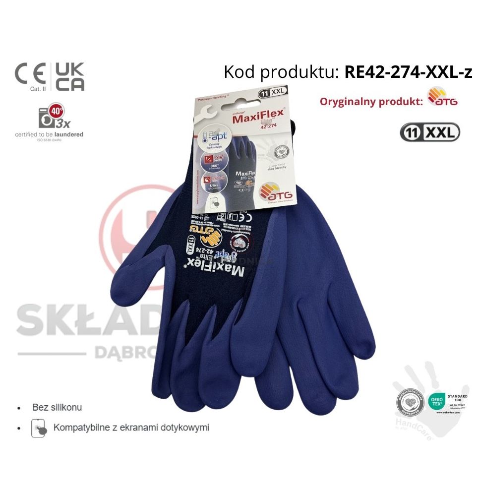 RĘKAWICE ROBOCZE ATG MAXIFLEX ELITE [RE42-274-XXL-z]