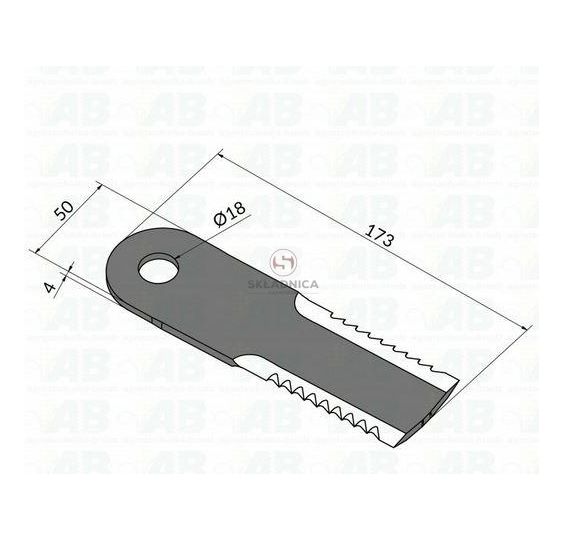 CHOPPER KNIFE 173*50*4 FI-18 [KCA016]