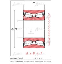 ŁOŻYSKO  25*52*37  DWURZĘDOWE [KCS026]