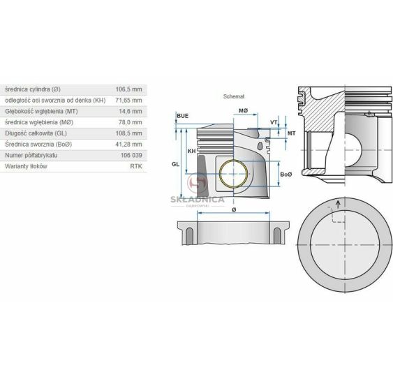 ZESTAW NAPRAWCZY JD 106,5 MM 3P SW-41,27 [CJS113]