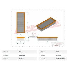 FILTR KABINY  380*144*50. [FI640155]