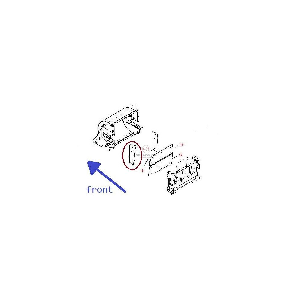 BLACHA WENTYLATOR BOCZNA LEWA [SCF140004-L]