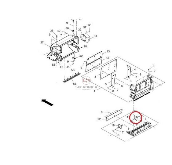 BLACHA WENTYLATORA MAŁA BOCZNA PRAWA [SCF140006-P-K]
