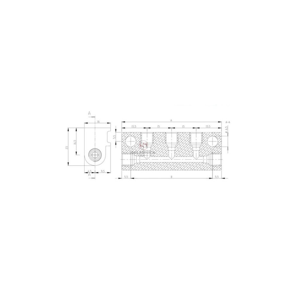 BLOK DŁAWIKA  3 x G 5/16 UNF [SMC03-0103]