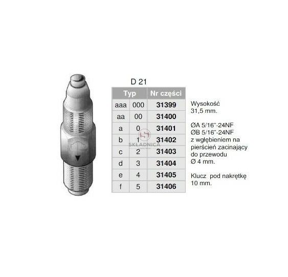 LL04 DŁAWIK UNF 5/16" C  TYP D21 [SMC03-0204-c]