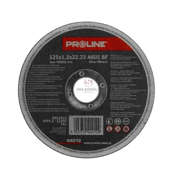 ŚCIERNICA KWAS  METAL 125*1,2*22 PROLINE [YP12516]