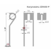 PALEC PRZETRZĄSACZA   410* 95  - [ZZX102-P]