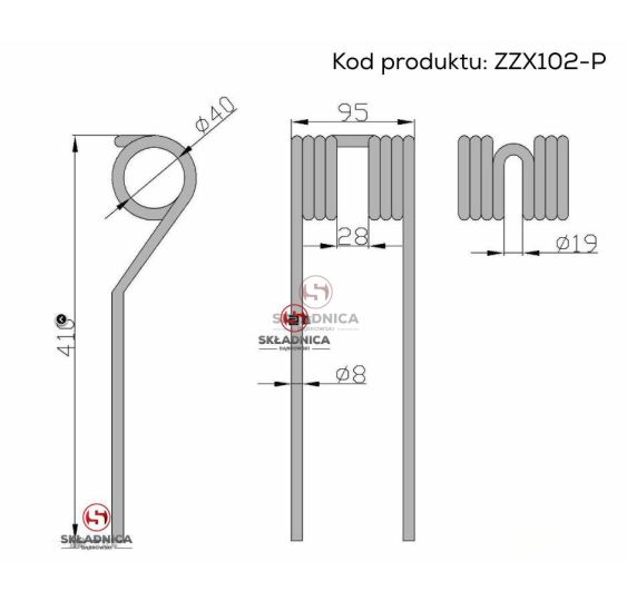 PALEC PRZETRZĄSACZA   410* 95  - [ZZX102-P]