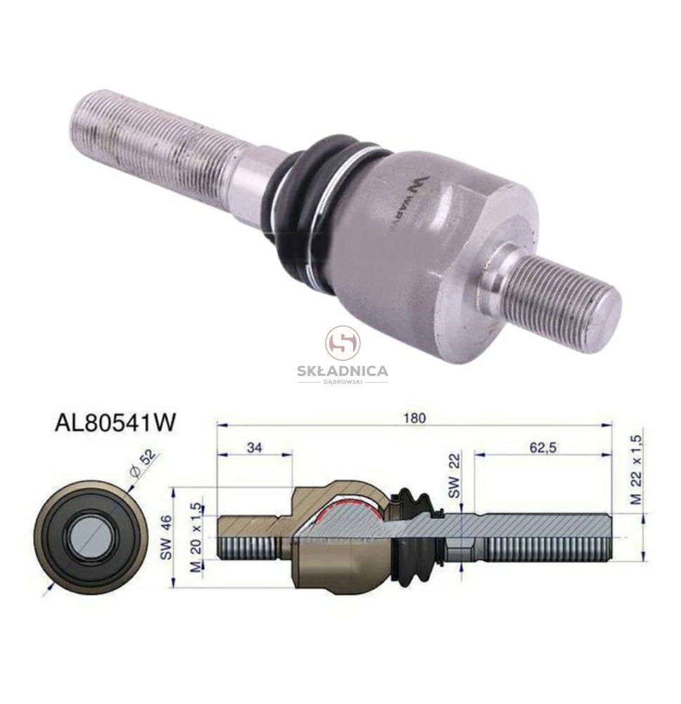 AXIAL JOINT THREAD LENGTH M22*1.5 P / M2 [CJB011]