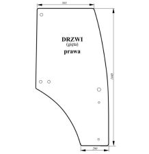 SZYBA DRZWI PRAWA   JD  SERIA 5000 - [CJK111]