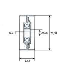 ROLKA NAPINACZA PASKA  FI-70 H- 32 - [CJS692]