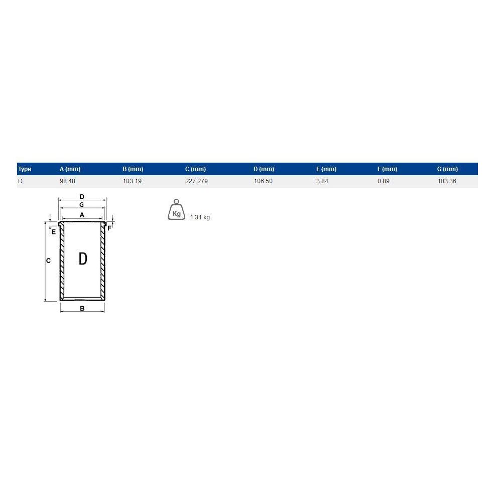 TULEJA CYLINDRA   98.48 D     A4.236 - [CXP061]