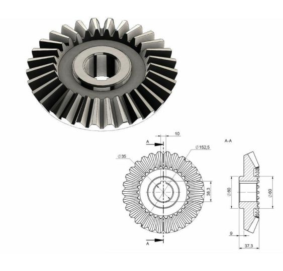 KOŁO ZĘBATE STOŻKOWE Z-30 - [KZ010029]