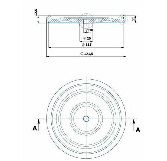 MEMBRANA POMPY 120 MM * 8 MM   P-100  P- - [OPP02-0003]