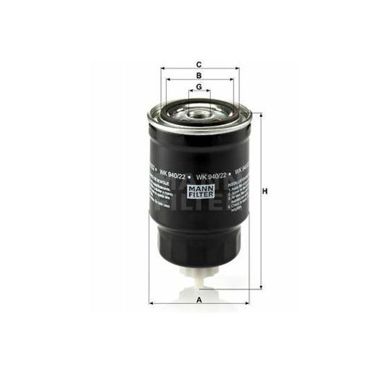 FILTR PALIWA    3/4"-16UN   H-140  FI-80 - [FI504145]