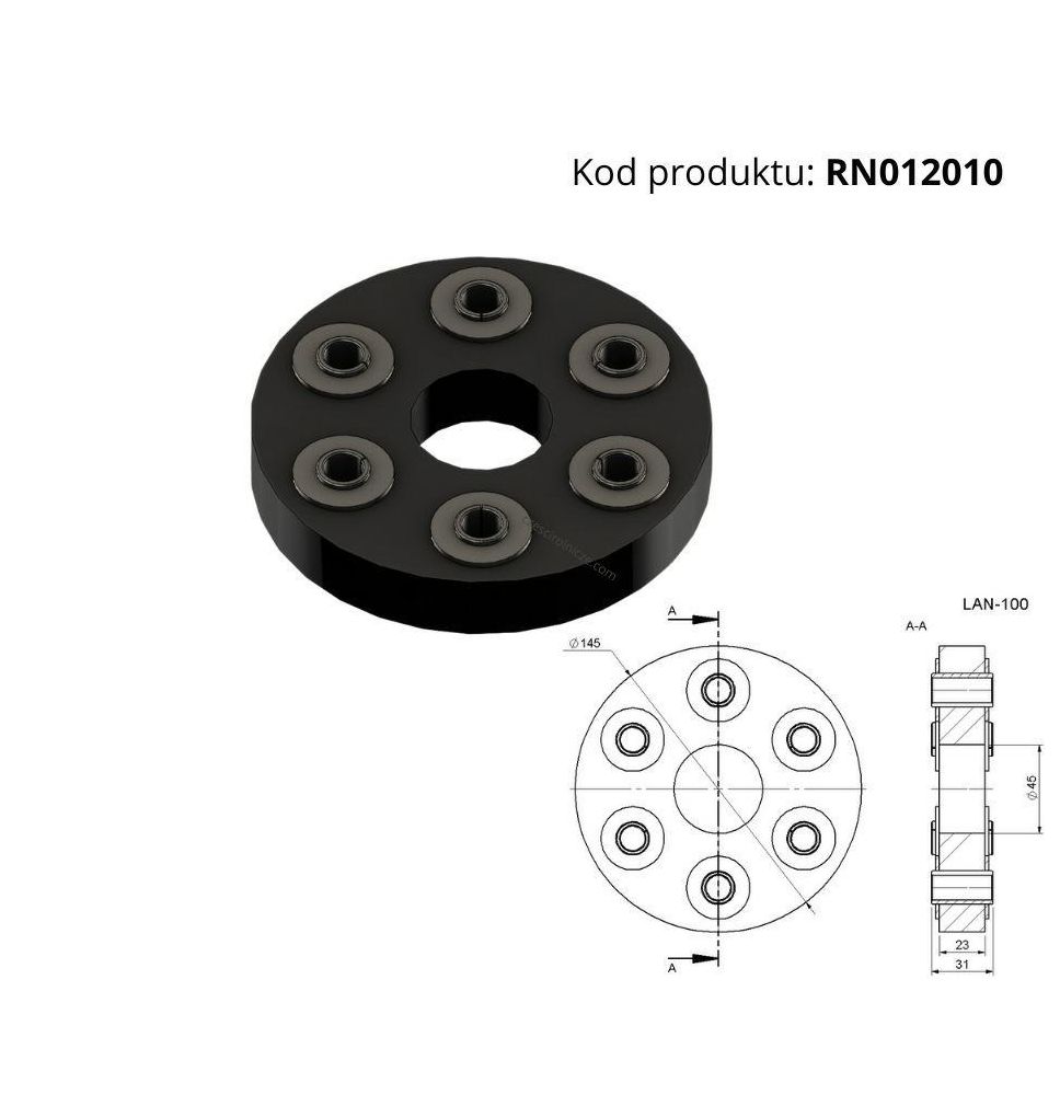 TARCZA MET-GUMOWA  LAN 100  6 OTW. FI-12 - [RN012010]