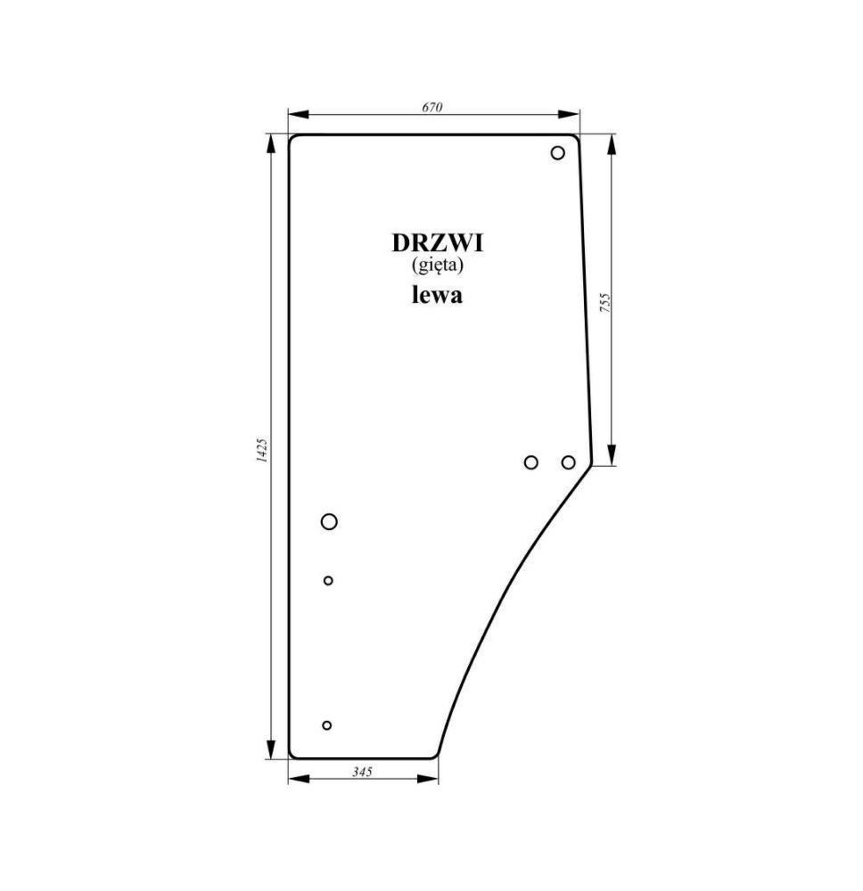 SZYBA DRZWI LEWA      JD  SERIA 6000