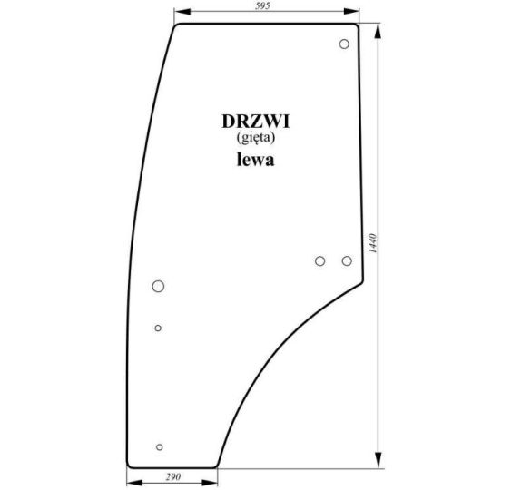 SZYBA DRZWI LEWA      JD  SERIA 5000 - [CJK110]