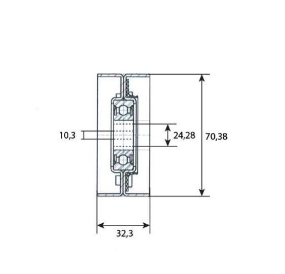 ROLKA NAPINACZA PASKA  FI-70 H- 32 - [CJS692]