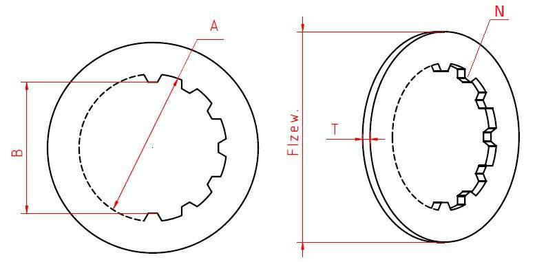 TARCZKA CIERNA W-12 WEW. FI-117*130 ZEW. FI-177 T-2.0