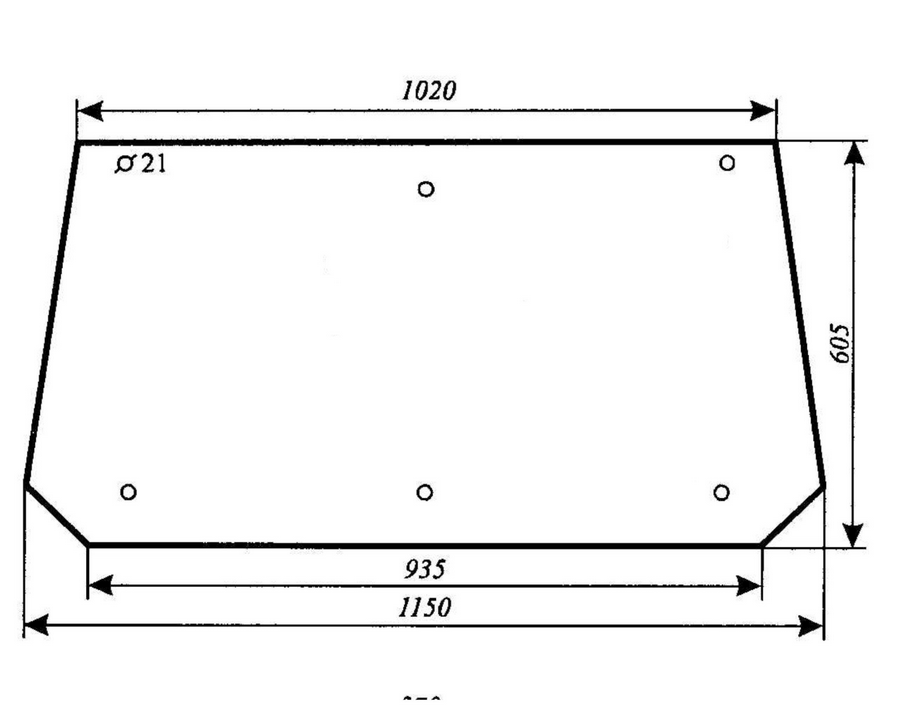 MF 255 URSUS 4512 SZYBA TYLNA 1150*620